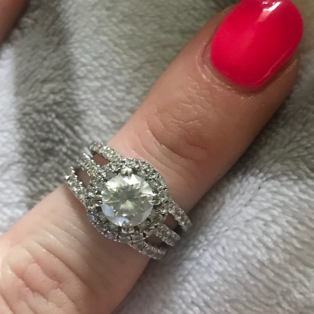 14 carat white gold with Swarovski crystals. 5.5